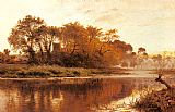 Famous Thames Paintings - The Last Gleam Wargrave on Thames